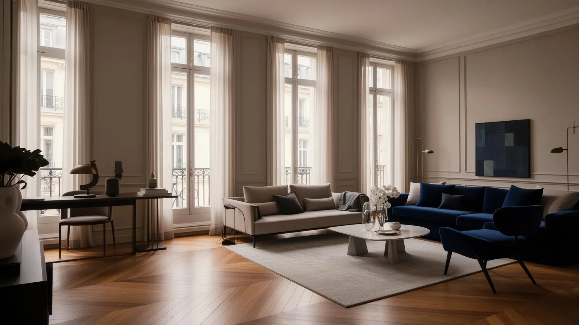 Intérieur d'appartement haut de gamme géré par Celestia & Society sur la Côte d'Azur